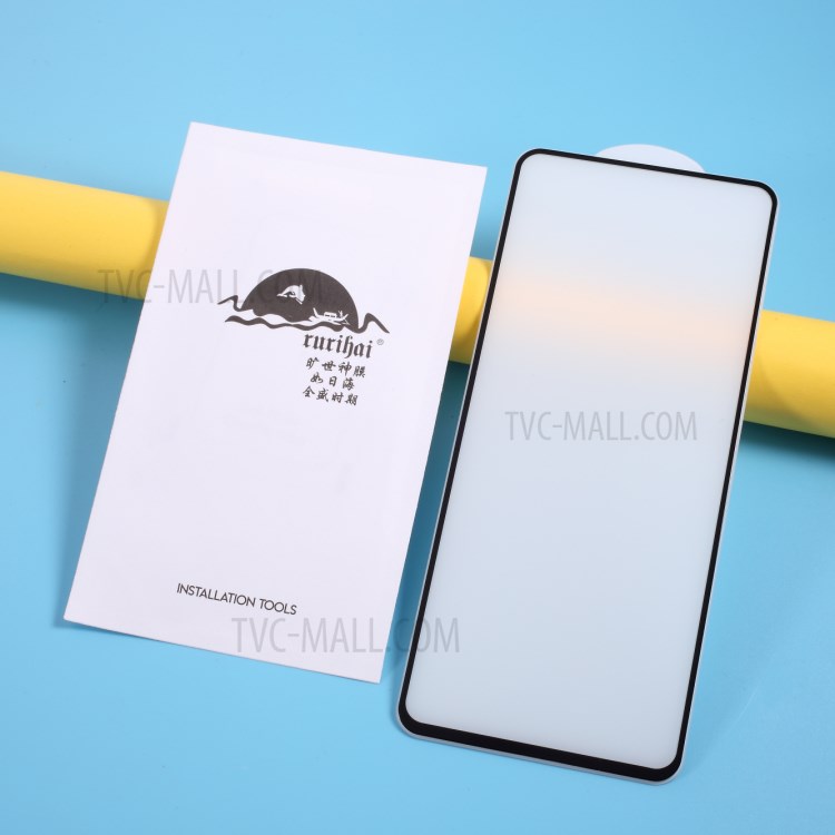 RURIHAI 0.26mm 2.5D Curved Tempered Glass Full Size Screen Protector for Xiaomi Poco X2-4