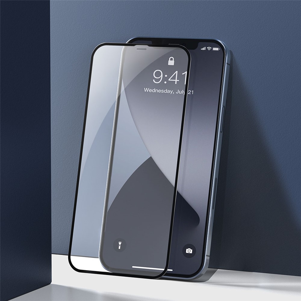 BASEUS 2 PCS 0.23mm Full Screen Coverage Curved Tempered Glass Films for iPhone 12 Pro Max 6.7 inch - Black-2
