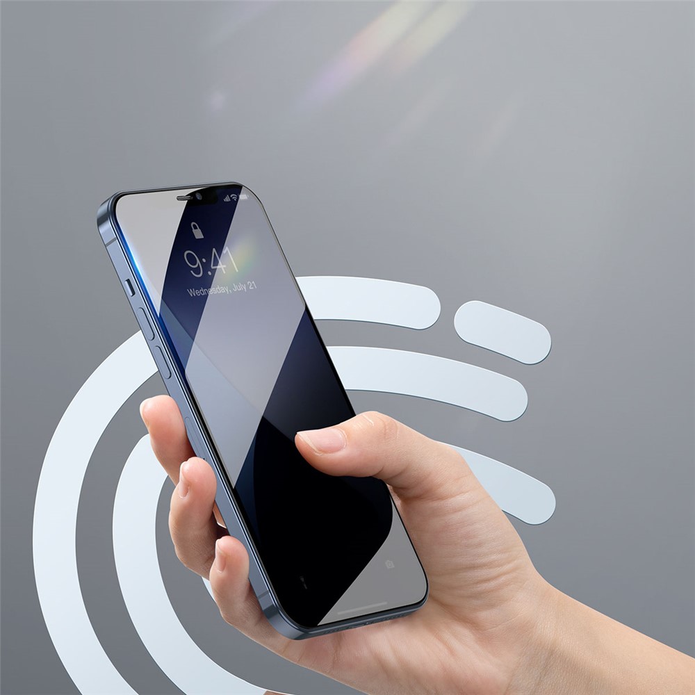 BASEUS 2 PCS 0.23mm Full Screen Coverage Curved Tempered Glass Films for iPhone 12 Pro Max 6.7 inch - Black-5