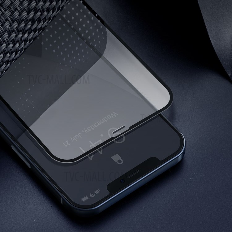 BASEUS 2 PCS 0.23mm Full Screen Coverage Curved Tempered Glass Films for iPhone 12 Max/12 Pro 6.1 inch - Black-3