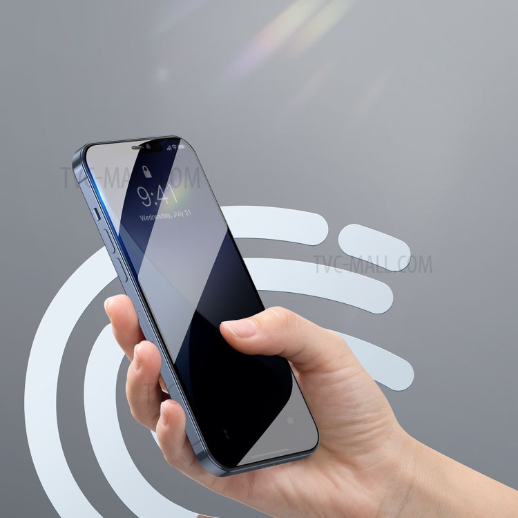 BASEUS 2 PCS 0.23mm Full Screen Coverage Curved Tempered Glass Films for iPhone 12 Max/12 Pro 6.1 inch - Black-5