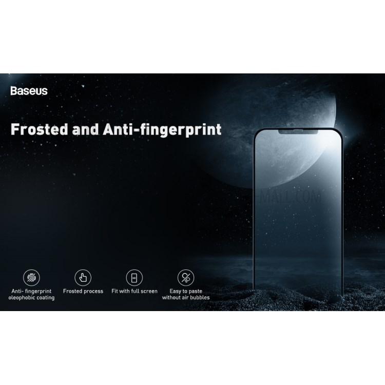 BASEUS 0.25mm Full-screen Curved Frosted Tempered Glass Film for iPhone 12 Max/Pro 6.1 inch (2pcs/pack) - Black-11