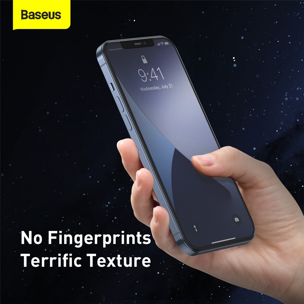 BASEUS 2 PCS 0.25mm Matte Full Screen Cover Tempered Glass Films for iPhone 12 5.4 inch-7