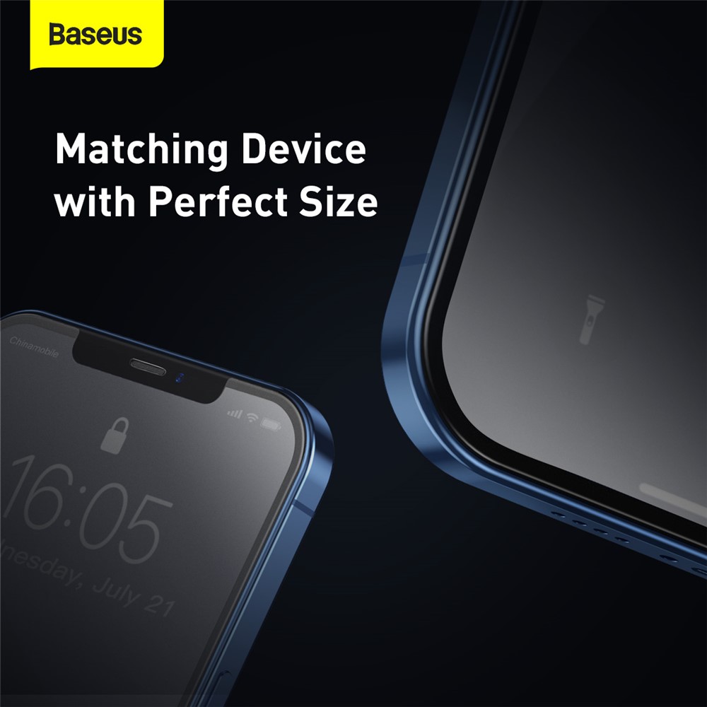 BASEUS 2 PCS 0.25mm Matte Full Screen Cover Tempered Glass Films for iPhone 12 5.4 inch-9