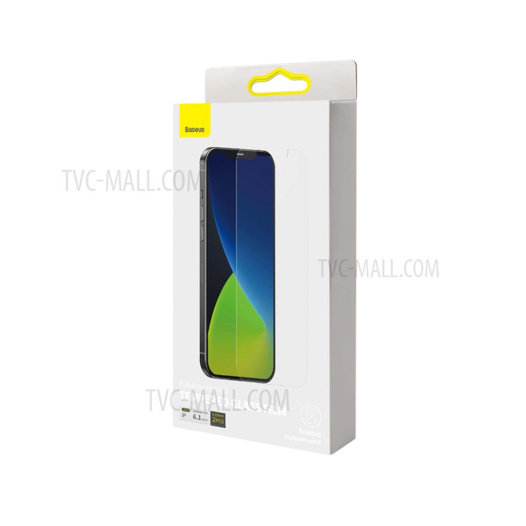 BASEUS 2 PCS 0.25mm Matte Full Screen Cover Tempered Glass Films for iPhone 12 Max/12 Pro 6.1 inch-13