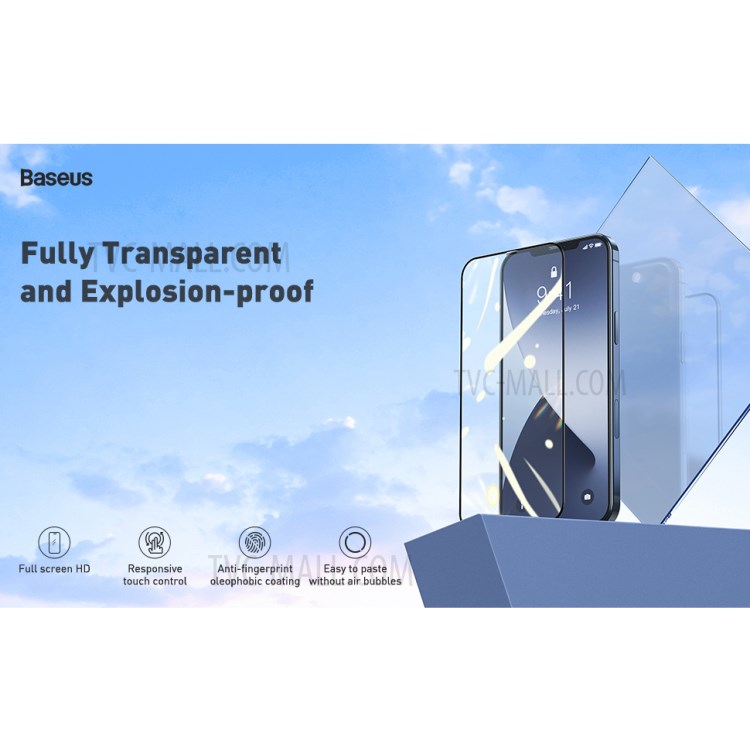 BASEUS 2PCS/Set 0.25mm Full Coverage Tempered Glass Screen Protector for iPhone 12 Max/Pro 6.1 inch-11