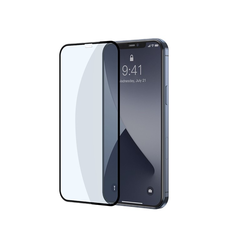 BASEUS 2 PCS 0.3mm Curved Anti-blue-ray Tempered Glass Films for iPhone 12 5.4 inch - Black-12