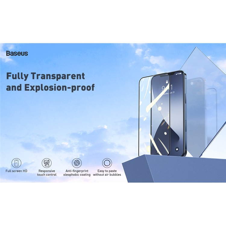 BASEUS 2PCS/Set 0.25mm Full Coverage Tempered Glass Screen Protector for iPhone 12 5.4 inch-11