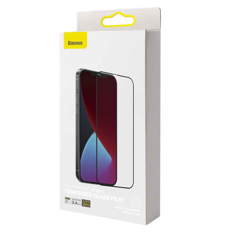 BASEUS 2PCS/Set 0.25mm Full Coverage Tempered Glass Screen Protector for iPhone 12 5.4 inch-19