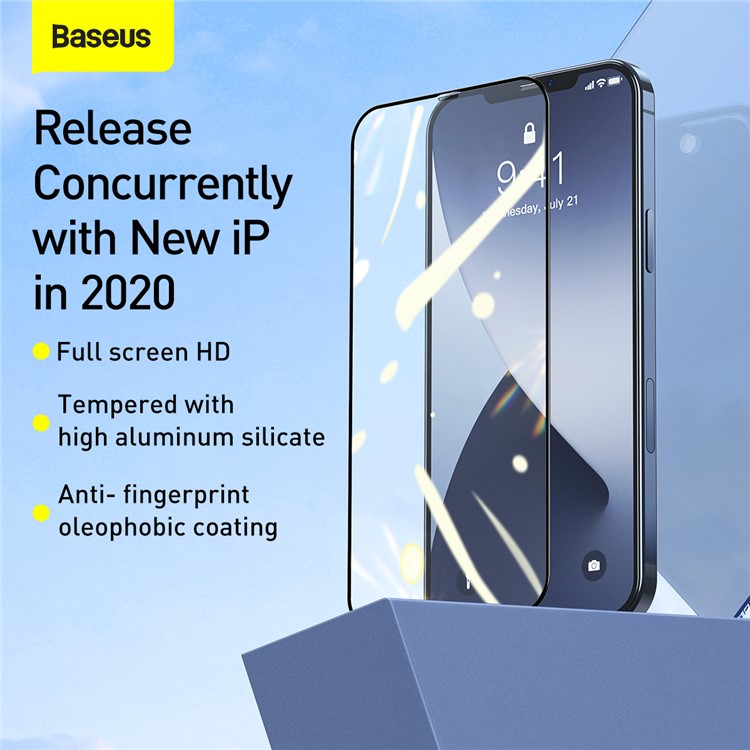 BASEUS 2PCS/Set 0.25mm Full Coverage Tempered Glass Screen Protector for iPhone 12 5.4 inch-3