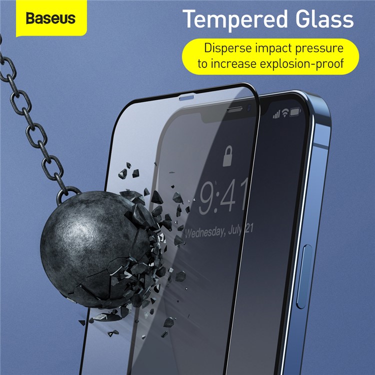 BASEUS 2PCS/Set 0.25mm Full Coverage Tempered Glass Screen Protector for iPhone 12 5.4 inch-5