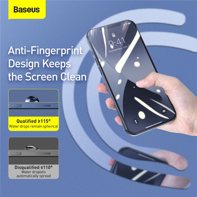 BASEUS 2PCS/Set 0.25mm Full Coverage Tempered Glass Screen Protector for iPhone 12 5.4 inch-6