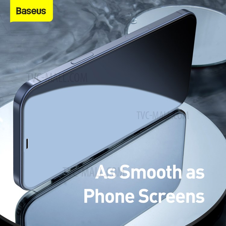 BASEUS 2 PCS 0.3mm Curved Anti-blue-ray Tempered Glass Films for iPhone 12 Max/12 Pro 6.1 inch - Black-9