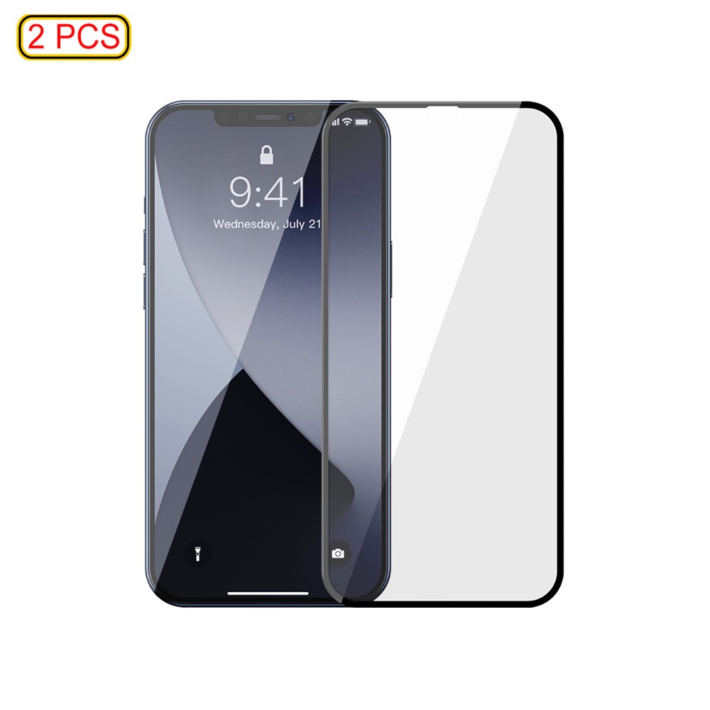 BASEUS 2PCS/Set 0.3mm Curved Full Coverage Tempered Glass Screen Protector Film for iPhone 12 5.4 inch-1