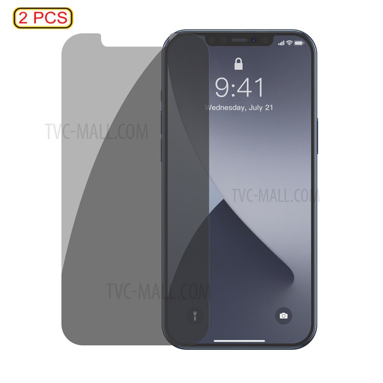 BASEUS 2 PCS 0.3mm Anti-peep Tempered Glass Films for iPhone 12 Pro Max 6.7 inch-1