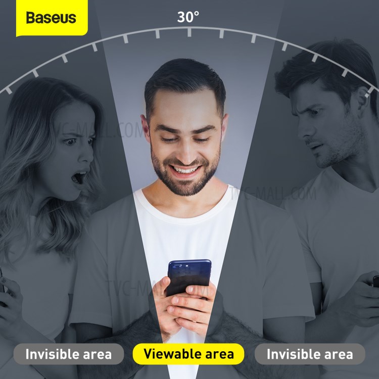 BASEUS 2 PCS 0.3mm Anti-peep Tempered Glass Films for iPhone 12 Pro Max 6.7 inch-6