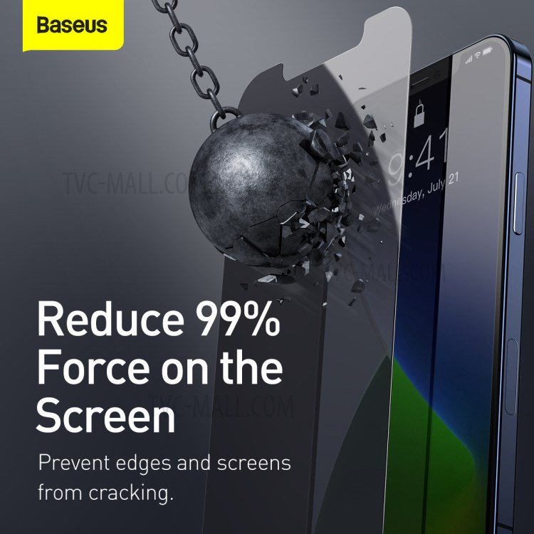 BASEUS 2 PCS 0.3mm Anti-peep Tempered Glass Films for iPhone 12 Pro Max 6.7 inch-9