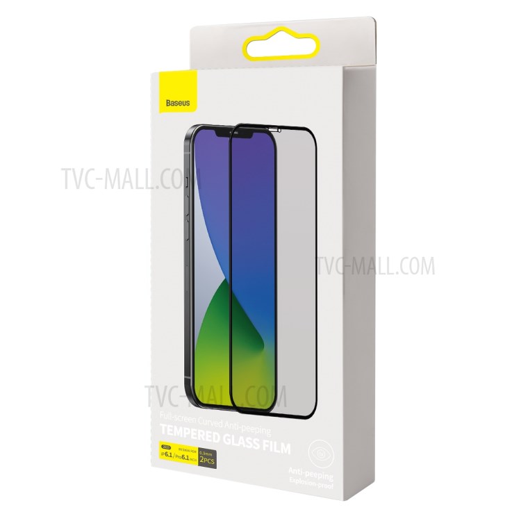 2PCS/Set BASEUS 0.3mm Privacy Curved Tempered Glass Full Screen Protector for iPhone 12 Pro / iPhone 12 Max 6.1-inch-15