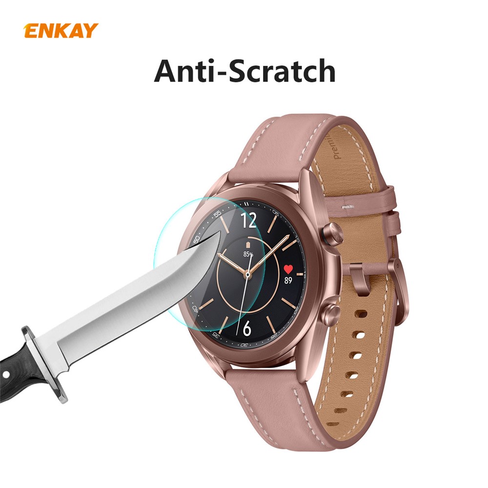 HAT PRINCE 0.2mm 9H 2.15D Arc Edge Tempered Glass Watch Screen Film for Samsung Galaxy Watch 3 41mm-5