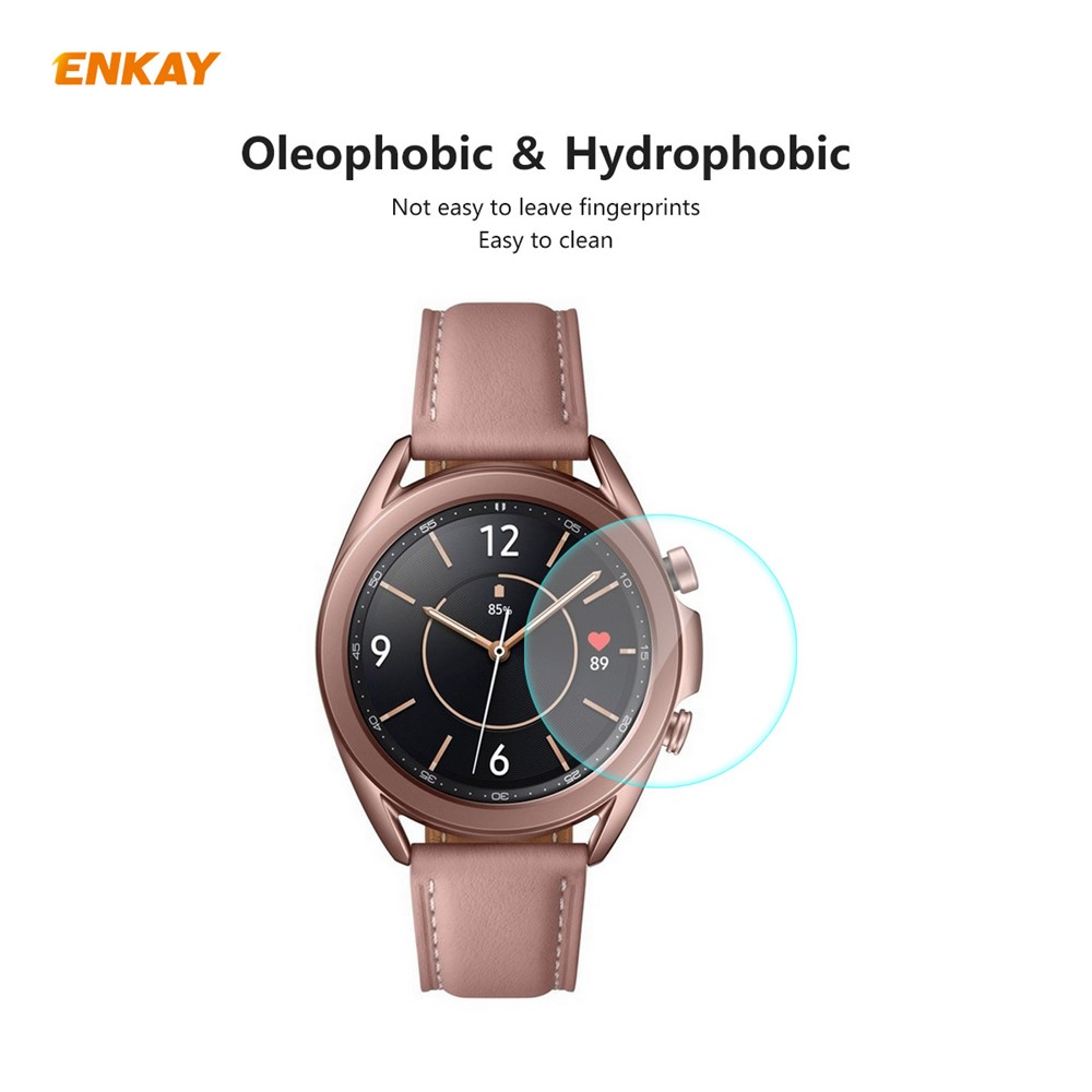 HAT PRINCE 2 Pcs/Set 0.2mm 9H 2.15D Arc Edge Tempered Glass Watch Screen Film for Samsung Galaxy Watch 3 41mm-4