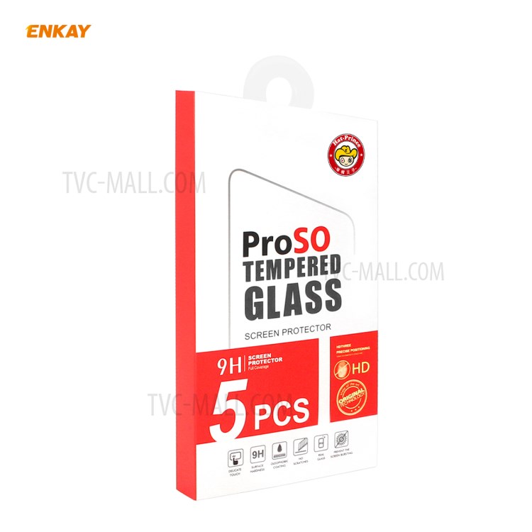 ENKAY 5Pcs/Set Full Glue Full Coverage 0.26mm 9H 2.5D Tempered Glass Screen Protector for OnePlus Nord-11