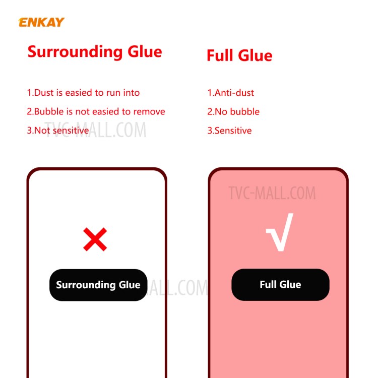 ENKAY 5Pcs/Set Full Glue Full Coverage 0.26mm 9H 2.5D Tempered Glass Screen Protector for OnePlus Nord-3