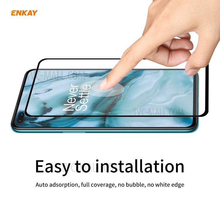 ENKAY 5Pcs/Set Full Glue Full Coverage 0.26mm 9H 2.5D Tempered Glass Screen Protector for OnePlus Nord-6