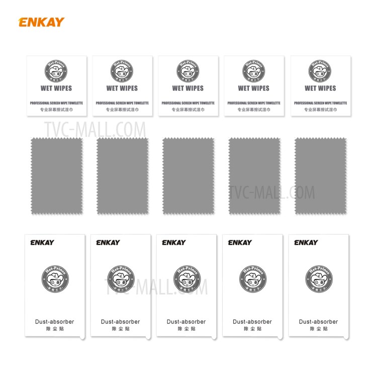 ENKAY 5Pcs/Set Full Glue Full Coverage 0.26mm 9H 2.5D Tempered Glass Screen Protector for OnePlus Nord-9