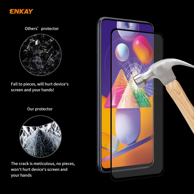 5Pcs/Set ENKAY Full Glue Full Screen 0.26mm 9H 2.5D Tempered Glass Protector Film for Samsung Galaxy M31s-7