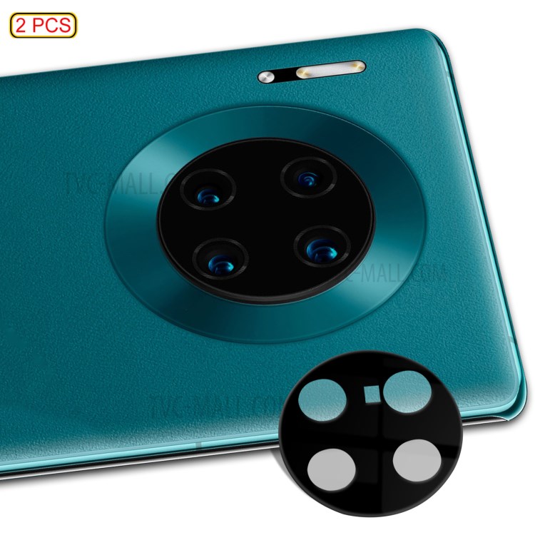 MOCOLO 2Pcs/Set Tempered Glass Silk Print HD Camera Lens Protectors for Huawei Mate 30 Pro - Black-1