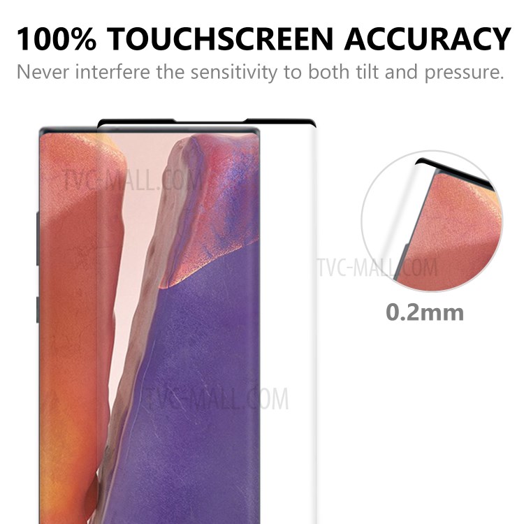 Curved Edge Full Covering Tempered Glass Screen Film with Camera Lens Protector for Samsung Galaxy Note 20/Note 20 5G-6