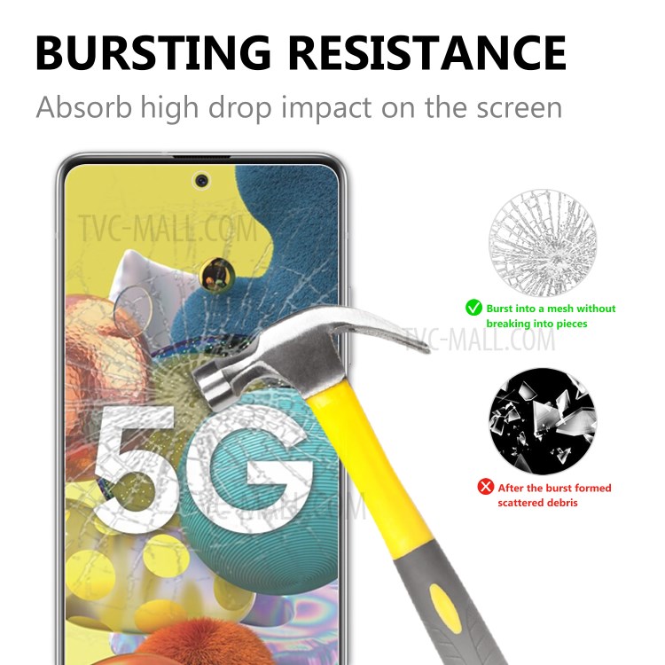 0.25mm Arc Edge Anti-explosion 9H Tempered Glass Protector + Camera Lens Film for Samsung Galaxy A71 SM-A715-2