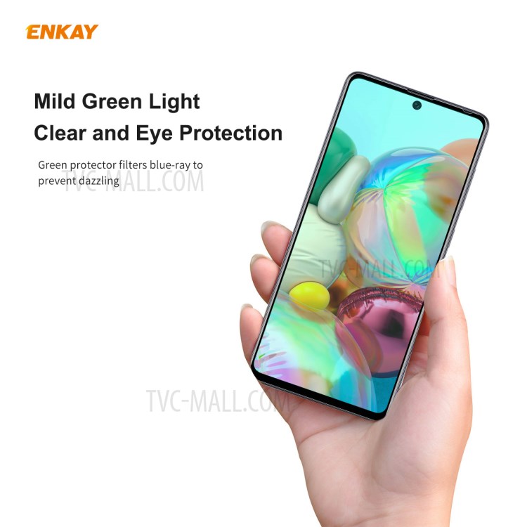 ENKAY Hat Prince 0.26mm 9H 6D Green Filter Eye Protection Tempered Glass Screen Film Cover for Samsung Galaxy A71 SM-A715-2