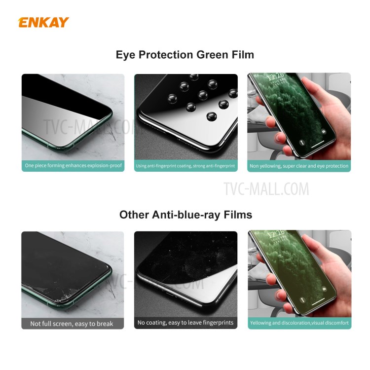 ENKAY Hat Prince 0.26mm 9H 6D Green Filter Eye Protection Tempered Glass Screen Film Cover for Samsung Galaxy A71 SM-A715-9