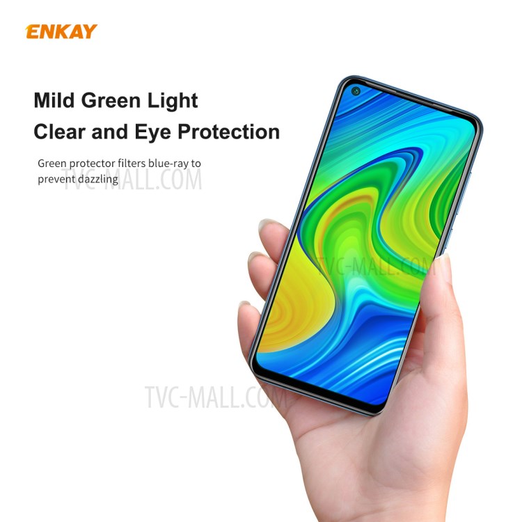 ENKAY Hat Prince 0.26mm 9H 6D Green Filter Eye Protection Tempered Glass Screen Film Cover for Xiaomi Redmi 10X 4G / Redmi Note 9-2