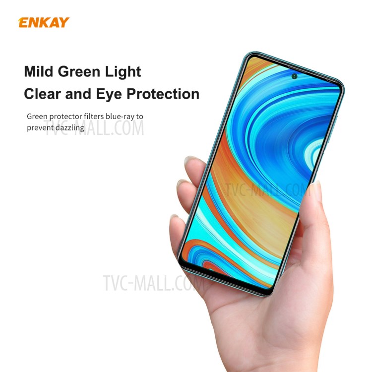 ENKAY Hat Prince 0.26mm 9H 6D Green Filter Eye Protection Tempered Glass Screen Film Cover for Xiaomi Redmi Note 9S / Redmi Note 9 Pro Max / Redmi Note 9 Pro-2