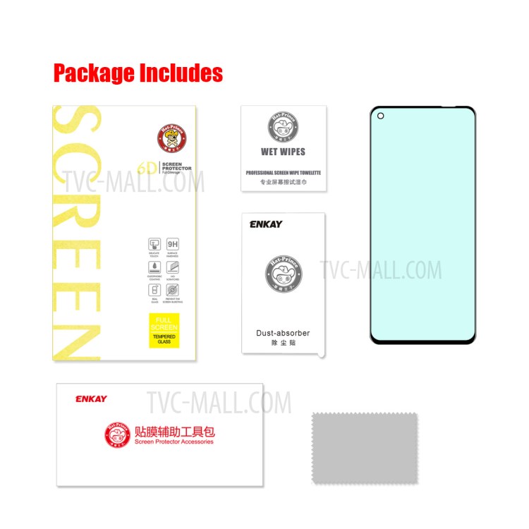 Enkay Príncipe Sombrero 0.26mm 9H 6D Filtro Verde Protección Para Los Ojos Película De La Pantalla De Vidrio Templado Para La Galaxia A21 / A21s-9