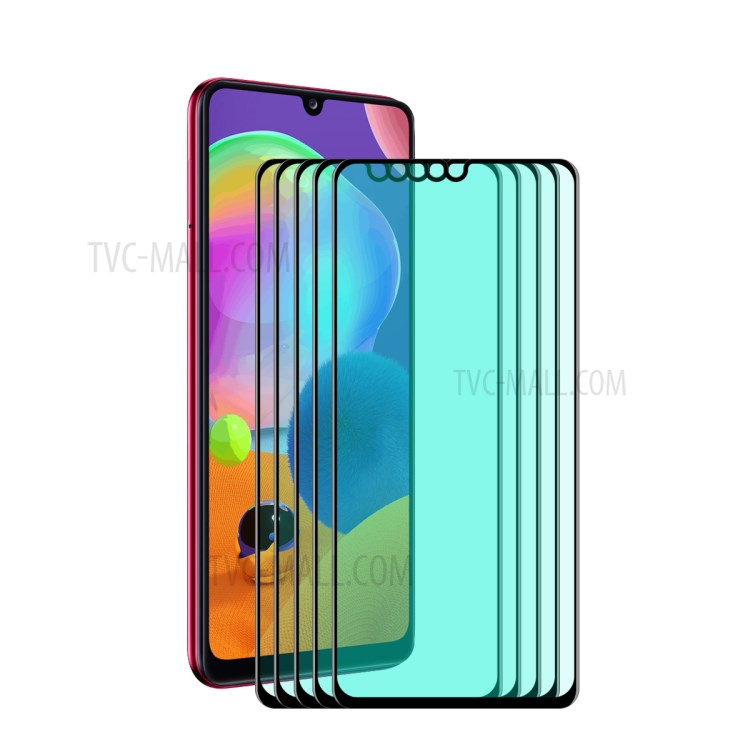 5pcs / Set Chapéu Enkay Príncipe 0,26 Milímetros 9H 6D Filme De Tela De Vidro Temperado De Proteção Do Filtro Olho Verde Para Samsung Galaxy A31-1