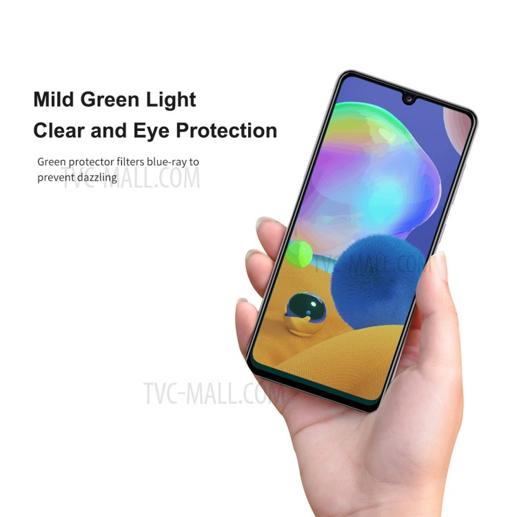 5pcs / Set Chapéu Enkay Príncipe 0,26 Milímetros 9H 6D Filme De Tela De Vidro Temperado De Proteção Do Filtro Olho Verde Para Samsung Galaxy A31-2