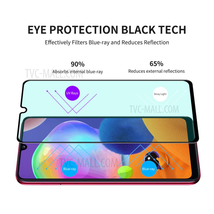 5pcs / Set Chapéu Enkay Príncipe 0,26 Milímetros 9H 6D Filme De Tela De Vidro Temperado De Proteção Do Filtro Olho Verde Para Samsung Galaxy A31-3