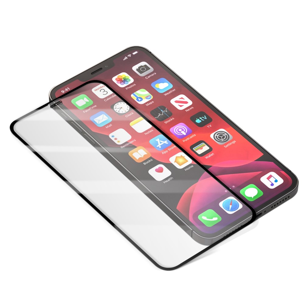 MOCOLO Silk Print HD Tempered Glass Full Glue Full Coverage Screen Protector for iPhone 12 5.4 inch - Black-2