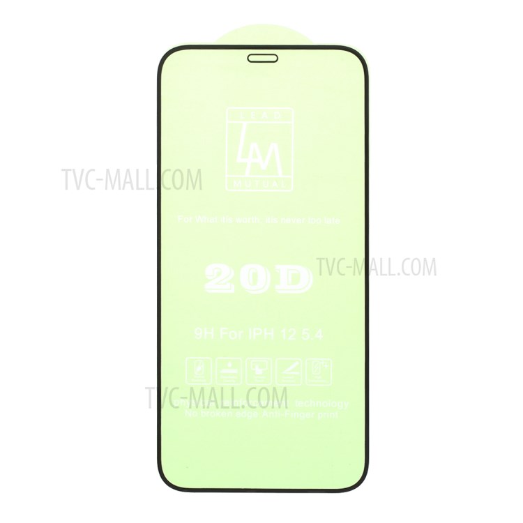 Large Radian Anti-green-ray Silk Printing Tempered Glass Full Glue Film for iPhone 12 5.4 inch-5