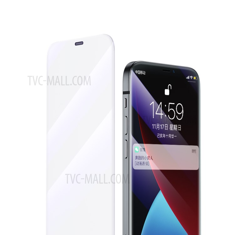 BENKS OKR+ Series Blue-ray Tempered Glass Screen Film (with Anti-dust Mesh) (Edge Glue) for iPhone 12 Pro/12-2