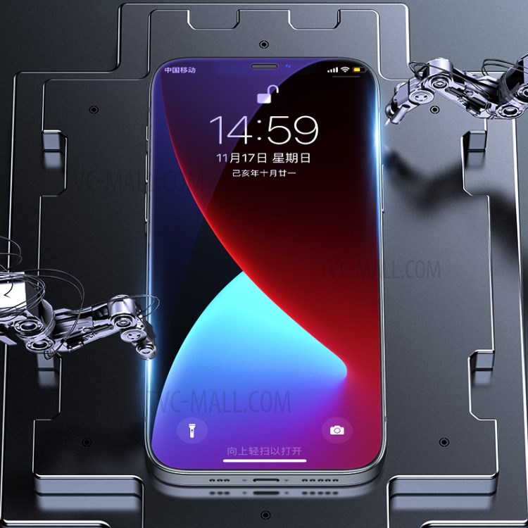 BENKS OKR+ Series Blue-ray Tempered Glass Screen Film (with Anti-dust Mesh) (Edge Glue) for iPhone 12 Pro/12-4
