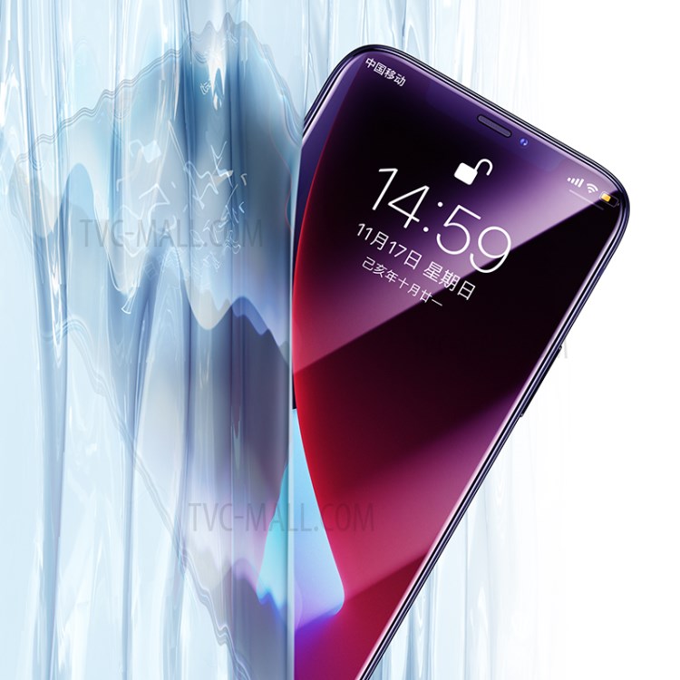 BENKS OKR+ Series Blue-ray Tempered Glass Screen Film (with Anti-dust Mesh) (Edge Glue) for iPhone 12 Pro/12-6
