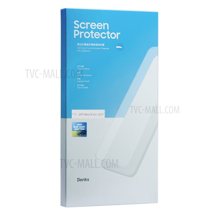 BENKS OKR+ Series Blue-ray Tempered Glass Screen Film (with Anti-dust Mesh) (Edge Glue) for iPhone 12 Pro/12-7