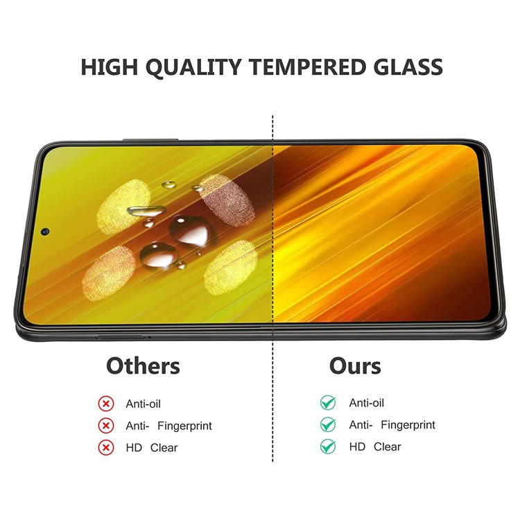 2.5D 9H Arc Edge Tempered Glass Screen Protector with Camera Lens Film for Xiaomi Poco X3 NFC-6