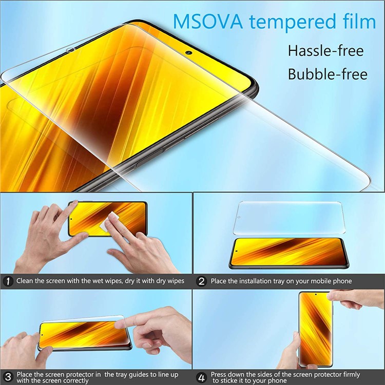 2.5D 9H Arc Edge Tempered Glass Screen Protector with Camera Lens Film for Xiaomi Poco X3 NFC-7