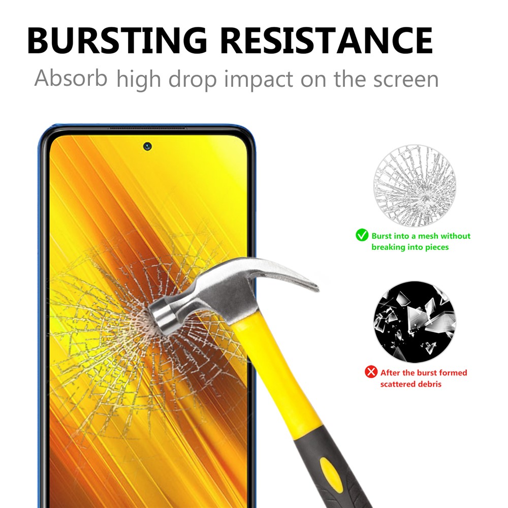 Plein Glue Plein Taille Templed Glass Screen Screen Protector Pour Xiaomi Poco X3 NFC / POCO X3 - Noir