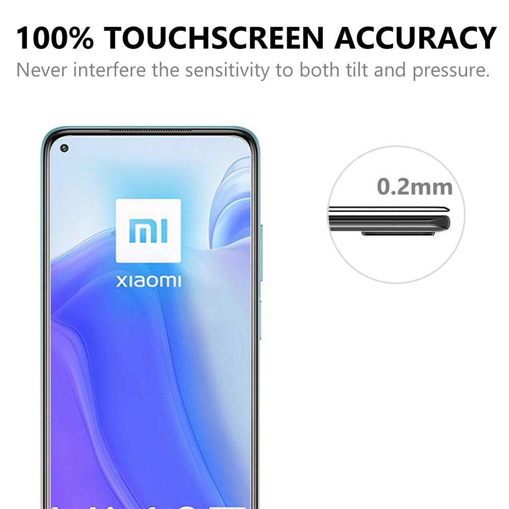 Complet Recouvrant Le Protecteur D'écran En Verre Trempé Pour Xiaomi Mi 10T 5G Echivées Noires-6